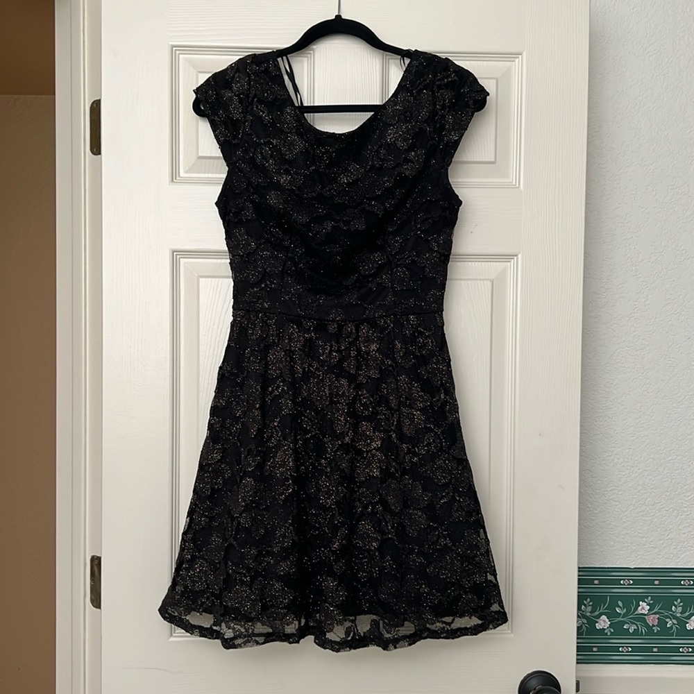 Black dress with gold sparkles